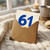 61st Birthday Card, Blue Number 61 Happy Birthday Card
