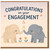 Cute Elephants Engagement Card - Congratulations On Your Engagement - Couple Card with Ring and Hearts - For Fiancé & Fiancée, Partners or Friends
