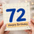 72nd Birthday Card, Happy Birthday Grid Paper Design