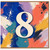 8th Birthday Card, Colourful Paint Splash Design