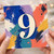 9th Birthday Card, Colourful Abstract Number 9 Card