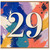 29th Birthday Card, Bold Abstract Paint Splash Design