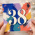 38th Birthday Card, Colourful Abstract Paint Splash Number 38 Card