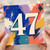 47th Birthday Card, Bold Number 47 Abstract Paint Splatter Design