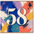 58th Birthday Card, Colourful Abstract Paint Splash Design