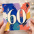 60th Birthday Card, Colourful Abstract Paint Splash Design