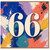 66th Birthday Card, Colourful Abstract Number 66 Card