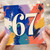 67th Birthday Card, Colourful Abstract Paint Splash Design