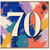 70th Birthday Card, Colourful Abstract Paint Splash Design