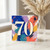 70th Birthday Card, Colourful Abstract Paint Splash Design
