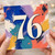 76th Birthday Card, Colourful Abstract Paint Splash Design