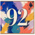 92nd Birthday Card, Bold Number 92 Abstract Painted Design