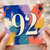92nd Birthday Card, Bold Number 92 Abstract Painted Design