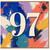 97th Birthday Card, Colourful Abstract Number 97 Card