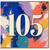 105th Birthday Card, Colourful Painted Splash Design