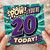 20th Birthday Card, You're 20 Today Comic Book Style Card