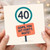 Funny 40th Birthday Card - Oops, You Hit Forty, Mate! Road Sign Design - Humour Milestone Age 40 Card for a Friend, Him or Her