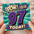 97th Birthday Card, Comic Style Pow You're 97 Today Card