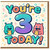 Cute Monsters 3rd Birthday Card - You're 3 Today - Colourful Kids Age 3 Birthday Card for Boys or Girls