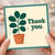 Thank You Card - Botanical Plant Pot Illustration, Modern Minimal Green Design, Appreciation Greeting Card