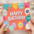 34th Birthday Card, Happy Birthday Balloon Design