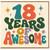 18th Birthday Card, 18 Years of Awesome Retro Style Card