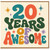 20th Birthday Card, 20 Years of Awesome Card