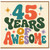 45th Birthday Card, 45 Years of Awesome Retro Style Card