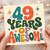 49th Birthday Card, 49 Years of Awesome Retro Typography Card