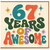 67th Birthday Card, 67 Years of Awesome Retro Typography Card