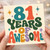 81st Birthday Card, 81 Years of Awesome Retro Typography Card