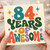 84th Birthday Card, 84 Years of Awesome Retro Typography Card