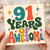 91st Birthday Card, 91 Years of Awesome Retro Birthday Card