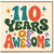 110th Birthday Card, 110 Years Awesome Retro Celebration Card