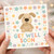 Get Well Soon Card - Cute Knitted Puppy with Pastel Flowers - Sweet Recovery Card to Brighten Their Day
