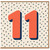 11th Birthday Card, Fun Polka Dot Number 11 Card