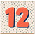 12th Birthday Card, Number 12 Birthday Card