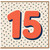 15th Birthday Card, Retro Polka Dot Design