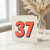 37th Birthday Card, Coral Orange Number 37 Polka Dot Design