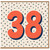 38th Birthday Card, Large Retro Number 38 Birthday Card