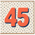45th Birthday Card, Large Number 45 Design
