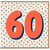 60th Birthday Card, Large Coral 60 Design