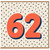 62nd Birthday Card, Bold Number 62 Polka Dot Design