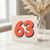 63rd Birthday Card, Retro Polka Dot Number 63 Card