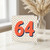 64th Birthday Card, Coral Orange Number 64 Polka Dot Design