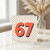 67th Birthday Card, Large Number 67 Polka Dot Design