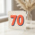 70th Birthday Card, Large 70 Design with Polka Dot Confetti