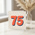 75th Birthday Card, Large Retro Polka Dot Number 75 Design