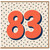 83rd Birthday Card, Bold 83 Retro Polka Dot Design
