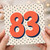 83rd Birthday Card, Bold 83 Retro Polka Dot Design
